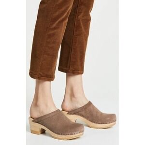 No. 6 Old School Mid Heel Clog Brown Nubuck Weatherproof Siuze EU 43